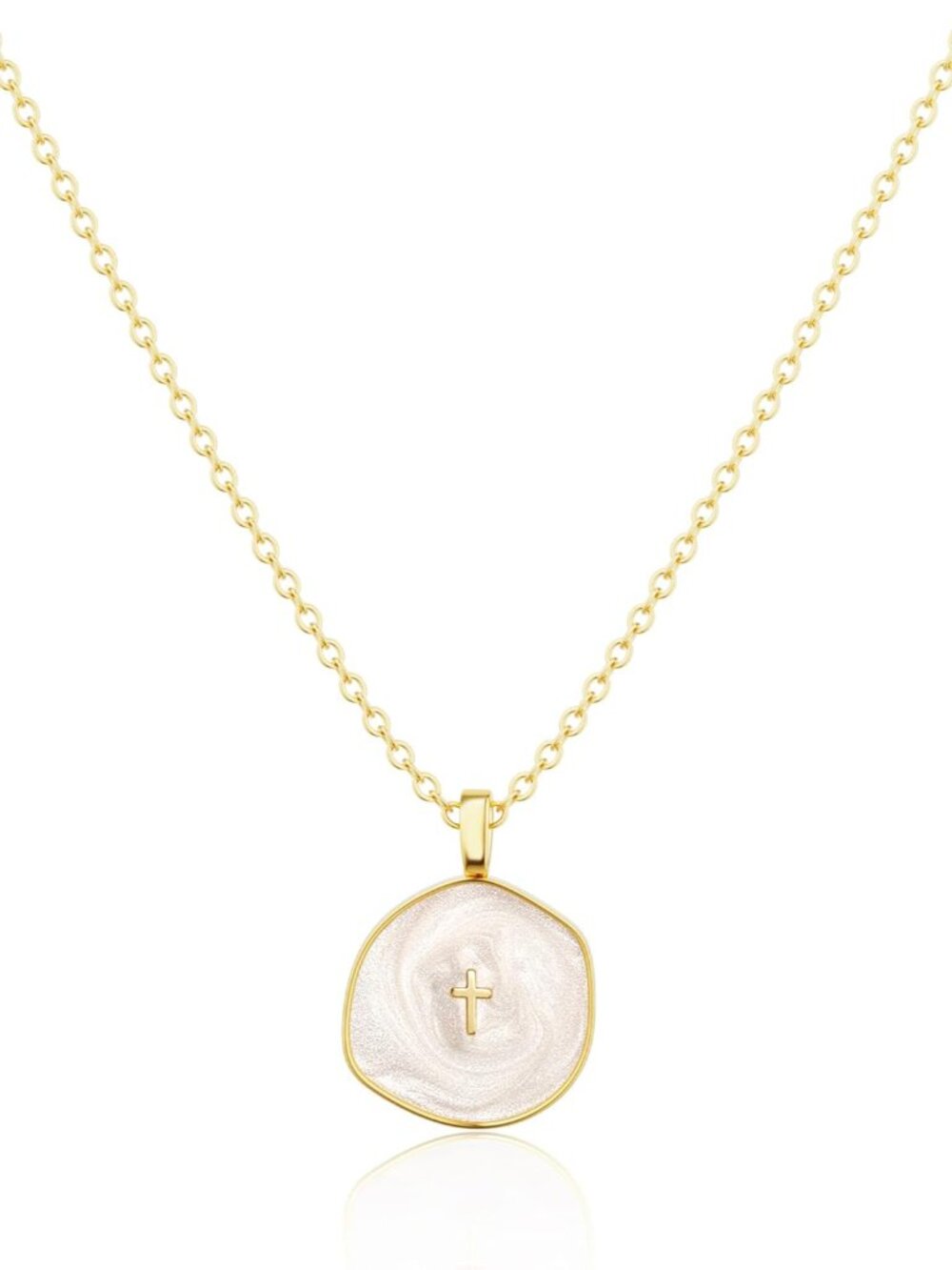 Cross Necklace for Women-Dainty Simple 14k Gold Plated Cross Pendant Cute Neckla